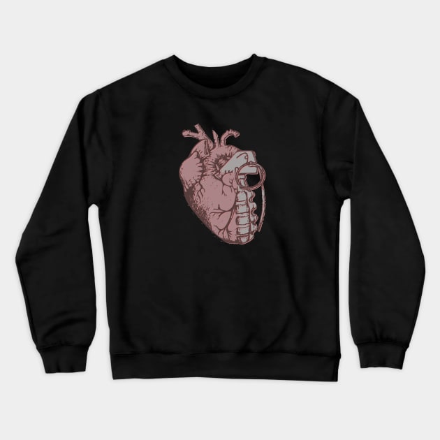 Heart Grenade Crewneck Sweatshirt by Annabalynne